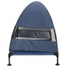Lit pour chien surélevé avec toit amovible bleu marine XL Acier 
