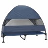 Lit pour chien surélevé avec toit amovible bleu marine XL Acier 