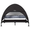 Lit surélevé pour chien avec toit amovible Noir XL Acier 