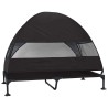 Lit surélevé pour chien avec toit amovible Noir XL Acier 