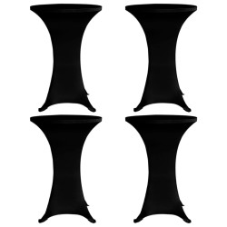 Housses élastiques de table Ø 70 cm Noir 4 pcs 