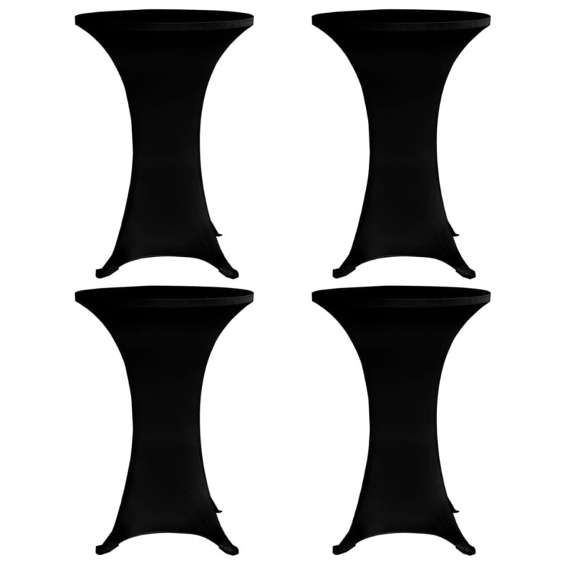 Housses élastiques de table Ø 70 cm Noir 4 pcs Housses élastiques de table Ø 70 cm Noir 4 pcs