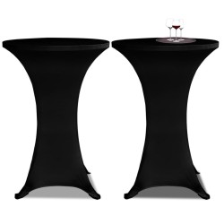 Housses élastiques de table Ø 70 cm Noir 4 pcs 