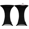 Housses élastiques de table Ø 70 cm Noir 4 pcs 