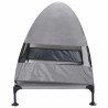 Lit pour Chien Surélevé avec Toit Amovible Gris Clair XL Acier 