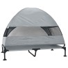 Lit pour Chien Surélevé avec Toit Amovible Gris Clair XL Acier 