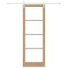 Porte coulissante avec kit de quincaillerie 'ORKDAL'Bois massif et verre 