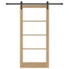 Porte coulissante avec quincaillerie 'ORKDAL'Bois massif et verre 