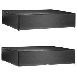 Housses de salon de jardin 2 pcs 16 œillets 240x240x55 cm carré 