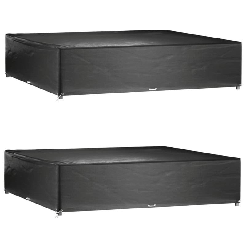 Housses de salon de jardin 2 pcs 16 œillets 240x240x55 cm carré 