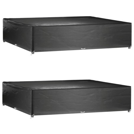 Housses de salon de jardin 2 pcs 16 œillets 240x240x55 cm carré 