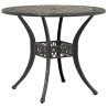 Table de jardin bronze Ø90x75 cm aluminium coulé 