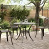 Table de jardin bronze Ø90x75 cm aluminium coulé 