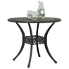 Table de jardin bronze Ø90x75 cm aluminium coulé 