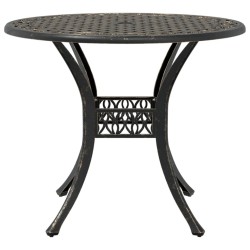 Table de jardin bronze Ø90x75 cm aluminium coulé 
