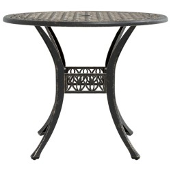 Table de jardin bronze Ø90x75 cm aluminium coulé 