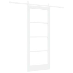 Porte coulissante avec kit 'ORKDAL'Bois massif blanc et verre 