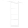 Porte coulissante avec kit 'ORKDAL'Bois massif blanc et verre 