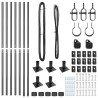 Ensemble de poteaux de clôture 7 pcs Gris Ø32mm 160 cm Acier 