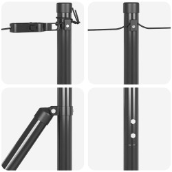 Ensemble de poteaux de clôture 7 pcs Gris Ø32mm 160 cm Acier 