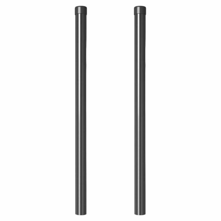 Poteaux de clôture 2 pcs Gris 90 cm Acier peint par poudre 