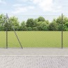 Jeu de Poteaux de Clôture Argent 25 x 1.5 m Acier galvanisé 