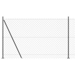 Jeu de Poteaux de Clôture Argent 25 x 1.5 m Acier galvanisé 