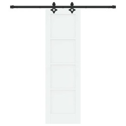 Porte coulissante avec quincaillerie blanche 61x198,5 cm en pin massif 