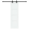 Porte coulissante avec quincaillerie blanche 61x198,5 cm en pin massif 