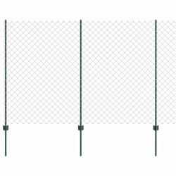Set de Clôture de Jardin Set de 2 Vert Métal 25x1,5 m Durable 