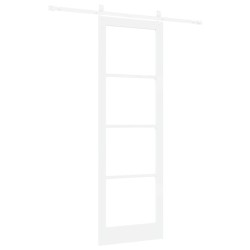 Ensemble de Porte Coulissante avec Quincaillerie Blanche 78x232 cm Bois Massif Pin 