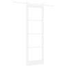 Ensemble de Porte Coulissante avec Quincaillerie Blanche 78x232 cm Bois Massif Pin 