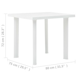 Table de jardin Blanc 80x75x72 cm Plastique 