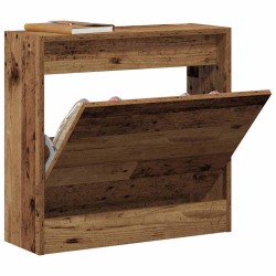 Cabinet à chaussures en vieux bois 60x21x57 cm en bois technique 