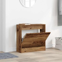 Cabinet à chaussures en vieux bois 60x21x57 cm en bois technique 