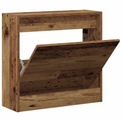 Cabinet à chaussures en vieux bois 60x21x57 cm en bois technique 