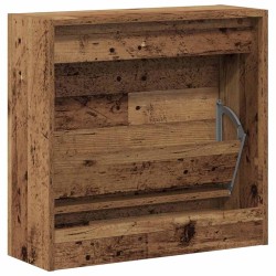 Cabinet à chaussures en vieux bois 60x21x57 cm en bois technique 