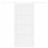 Porte coulissante avec kit matériel Blanc 93x202 cm Bois massif Pin 