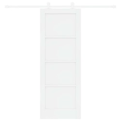 Porte coulissante avec kit de quincaillerie 'ORKDAL'Blanc en pin massif 