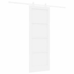 Porte coulissante avec kit de quincaillerie 'ORKDAL'Blanc en pin massif 