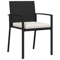 Ensemble de jardin 5 pièces Noir Poly Rattan 
