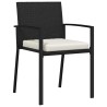 Ensemble de jardin 5 pièces Noir Poly Rattan 