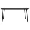 Table à dîner de jardin Noir 190x90x74 cm Acier et verre 