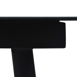 Table à dîner de jardin Noir 190x90x74 cm Acier et verre 