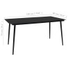 Table à dîner de jardin Noir 190x90x74 cm Acier et verre 