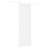 Porte Coulissante avec Kit de Matériel Blanche 78x232 cm Bois Massif Pin 