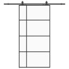 Porte coulissante kit de quincaillerie noir 102,5x205 cm 
