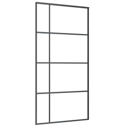 Porte coulissante kit de quincaillerie noir 102,5x205 cm 