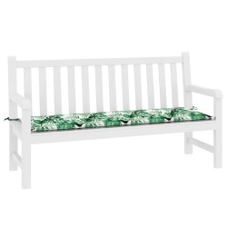 Coussin de banc de jardin - Motif de feuilles, 150x50x4 cm, en tissu Oxford 