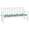 Coussin de banc de jardin - Motif de feuilles, 150x50x4 cm, en tissu Oxford 